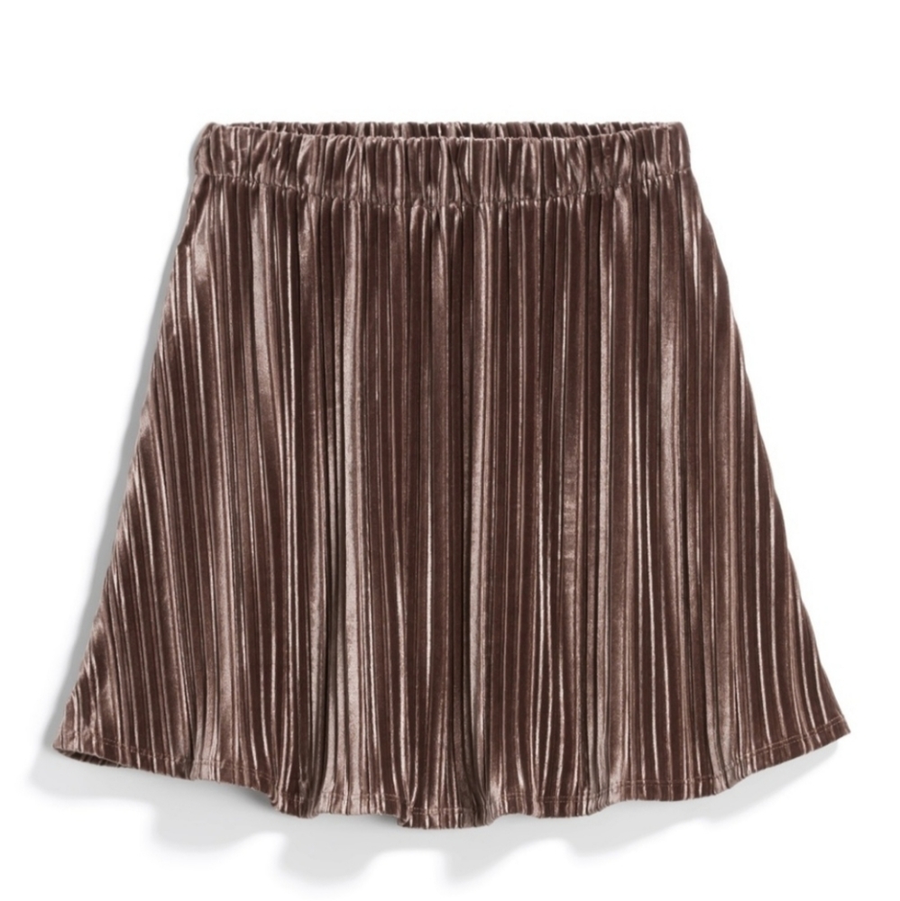 THML - Kiya Pleated Velvet Skirt